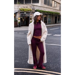 Burgundy Premium Soft Touch Skinny Flare Pants