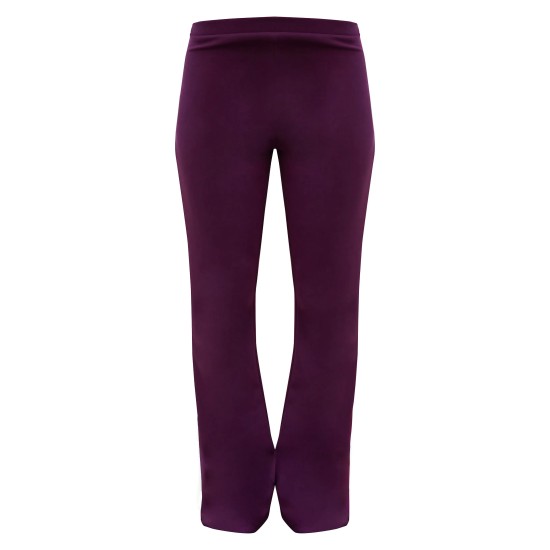 Burgundy Premium Soft Touch Skinny Flare Pants