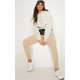 PRETTYLITTLETHING Sand Oversized Sweat Basic Hoodie