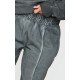 PRETTYLITTLETHING Washed Charcoal Premium Waist Wide Leg Sweatpants