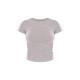 Basic Grey Marl Cotton Blend Fitted Crew Neck T Shirt