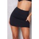 Black Stretch Woven Basic High Rise Micro Mini Skirt