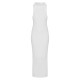 White Funnel Neck Super Soft Knit Maxi Dress