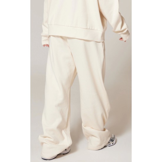 PRETTYLITTLETHING Cream Premium Embroidered Oversized Wide Leg Sweatpants