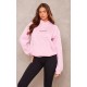 PRETTYLITTLETHING Baby Pink Sweat Oversized Basic Hoodie