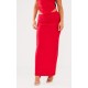 Red Soft Touch Low Rise Maxi Skirt