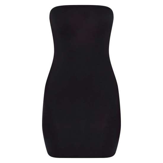 Black Jersey Bandeau Bodycon Dress