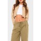 Khaki Thin Waistband Drawstring Detail Track Pants