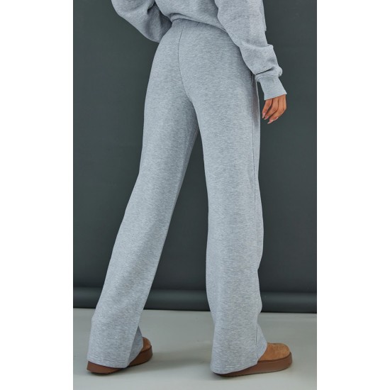 Ash Grey Wide Leg Oversized Sweatpants