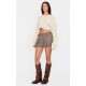 Oatmeal Chunky Knit Distressed Hem Crop Sweater