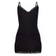 Black Lace Trim Jersey Nightie