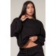 PRETTYLITTLETHING Black Boxy Embroidered Sweatshirt