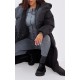 Black Chevron Quilted Maxi Puffer Coat