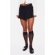 Black Tailored Woven Box Pleat Skater Skort