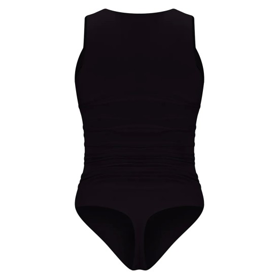 Black Slinky Cut Out Front Bodysuit