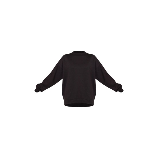 Black Longline Oversized Sweatshirt