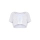 Cotton White Oversized Crop T-Shirt