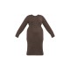 Plus Chocolate Knitted Seam Front Midaxi Dress