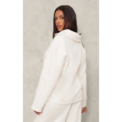 Maternity Cream Quarter Zip Long Sleeve Sweatshirt