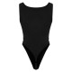 Black Basic Slinky Scoop Neck Bodysuit