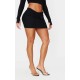 Shape Black Fold Over Ribbed Mini Skirt