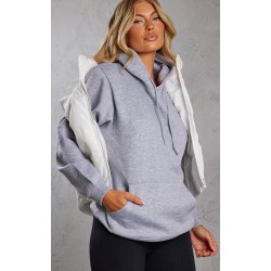 Grey Marl Oversized Sweat Hoodie