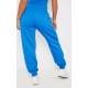 PRETTYLITTLETHING Blue Logo High Waisted Cuffed Sweatpants