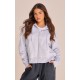 Grey Marl Oversized Hooded Zip Up Sweat Hoodie