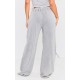 Shape Light Grey Washed Double Waistband Pocket Detail Wide Leg Sweatpants