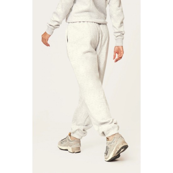 Ash Grey Pintuck Detail Oversized Sweatpants