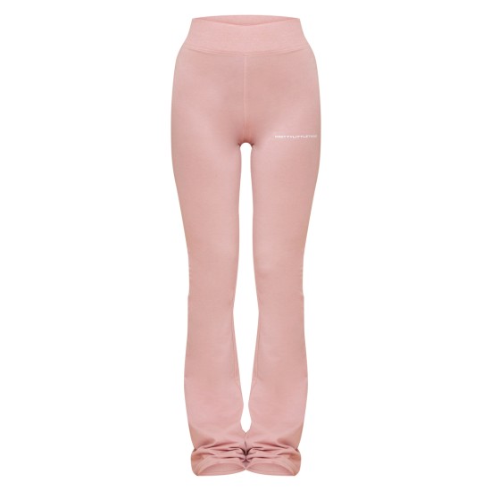 PRETTYLITTLETHING Light Pink Printed Flared Pants