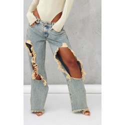 Vintage Wash Extreme Ripped Boyfriend Jean