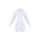 White Fitted Waist Long Sleeve Button Shirt Dress