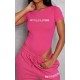 PRETTYLITTLETHING Hot Pink Logo Short Sleeve Bodysuit