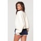 PRETTYLITTLETHING Cream Athletics Club Embossed Oversized Boxy Sweatshirt