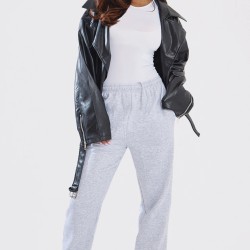 Ash Grey Cuffed Sweat High Waist Sweatpants