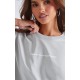 PRETTYLITTLETHING Pale Grey Printed Oversized T-shirt