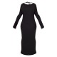 Plus Black Heavy Brushed Rib Tie Back Maxi Dress