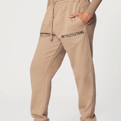 PRETTYLITTLETHING Mocha Cuffed High Waisted Sweatpants