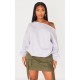 Shape Grey Marl Sweat Raw Edge Slouch Sweatshirt