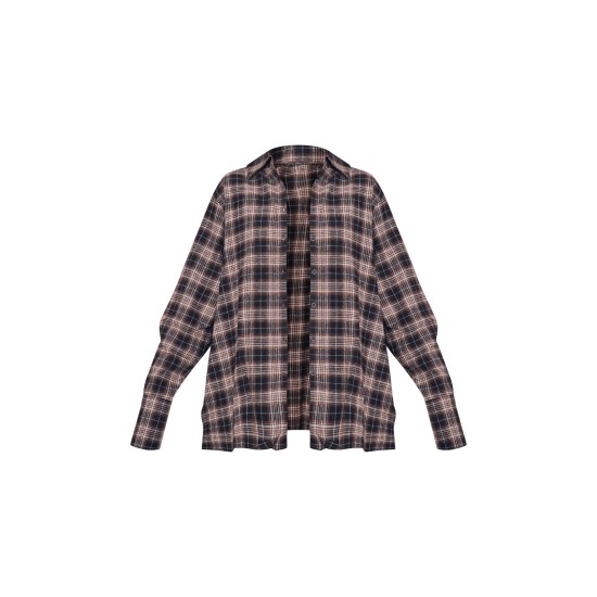 Chocolate Oversized Checked Shirt