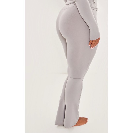 Shape Grey Sculpted Foldover Waist Flare Pants