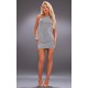 Silver Glitter Textured One Shoulder Bodycon Dress