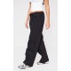 Black Thin Waistband Drawstring Detail Track Pants