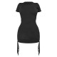 Shape Black Rib Short Sleeve Ruched Side Bodycon Dress