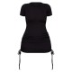 Shape Black Rib Short Sleeve Ruched Side Bodycon Dress