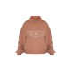 PRETTYLITTLETHING Mocha Logo Embroidered Half Zip Sweatshirt