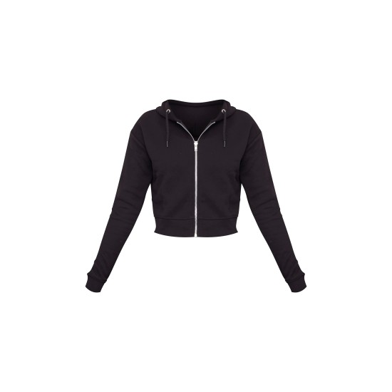 Black Zip Cropped Hoodie