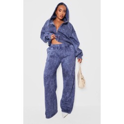 Shape Navy Washed Wide Leg Sweatpants