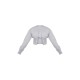 Ash Grey Ribbed Hem Popper Detail Sweatshirt